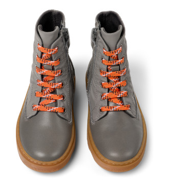 Camper Bottines en cuir pour enfants gris