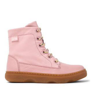 Camper Kiddo Leather Ankle Boots pink