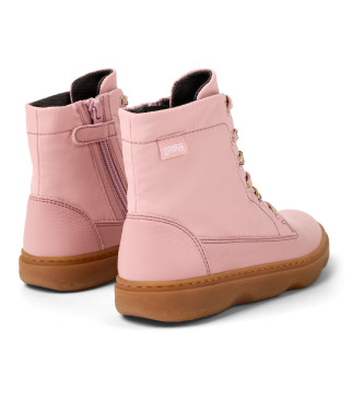 Camper Kiddo Leather Ankle Boots pink