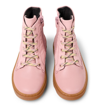 Camper Kiddo Leather Ankle Boots pink