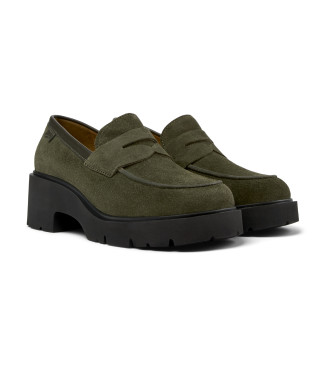 Camper Milah donkergroene leren loafers