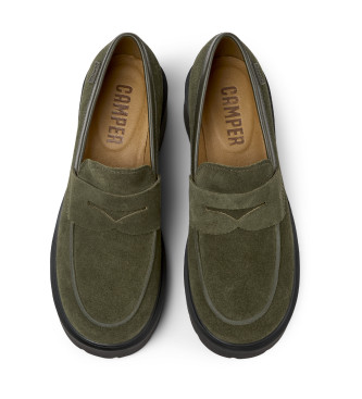 Camper Milah donkergroene leren loafers