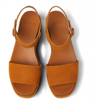 Camper Misia brown leather sandals -Platform height 5,7cm