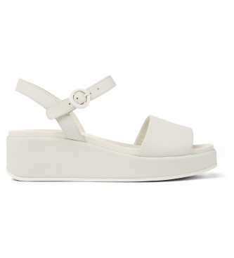 Camper Leather sandals Misia white -Weight 5,7cm wedge
