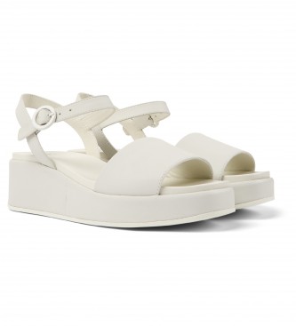 Camper Leather sandals Misia white -Weight 5,7cm wedge