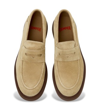 Camper Brązowe skórzane mokasyny Norman