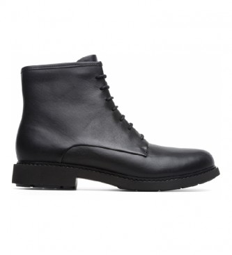 Camper Botas de couro preto do tornozelo Neuman