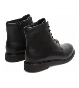 Camper Botas de couro preto do tornozelo Neuman