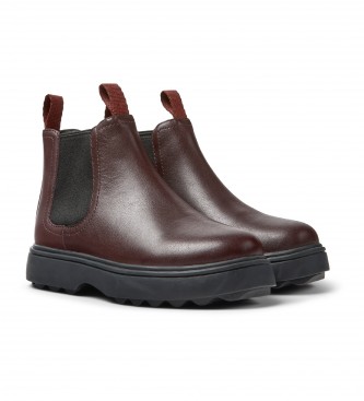 Camper North burgundy leather ankle boots