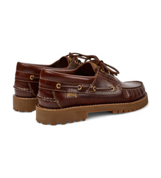 Camper Brown leather boat shoes 15233