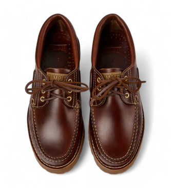 Camper Brown leather boat shoes 15233