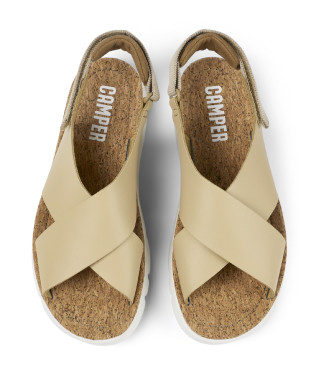 Camper Sandaler i lder Oruga Sandal beige Sandal