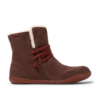 Camper Peu Cami Leather Ankle Boots brown