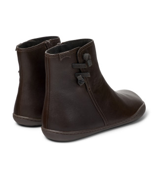 Camper Bottines Peu Cami en cuir marron