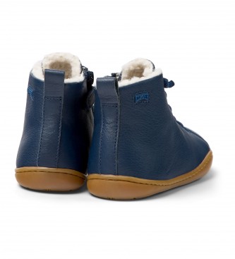 Camper Peu Cami Leather Ankle Boots navy