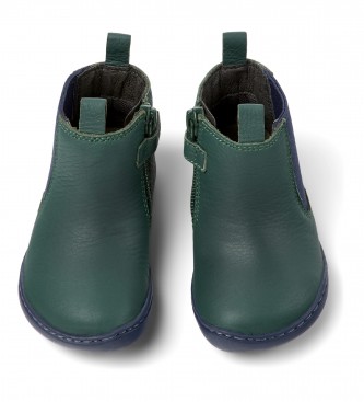 Camper Peu Cami green leather ankle boots
