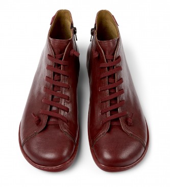 Camper Peu Cami burgundy leather ankle boots