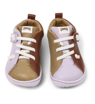 Camper Zapatos de Piel Twins rosa