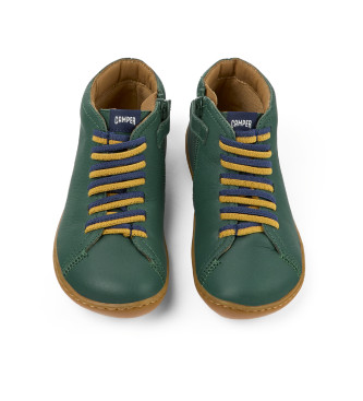 Camper Peu Cami green leather ankle boots