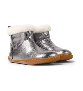 Camper Bottines Peu Cami en cuir argent