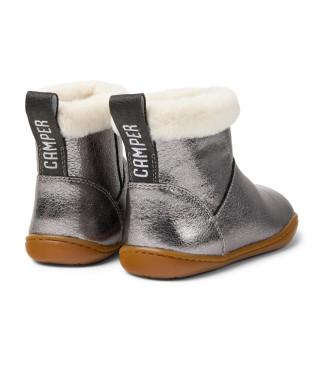 Camper Bottines Peu Cami en cuir argent