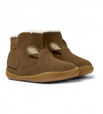 Camper Peu Cami Twins Leather Ankle Boots brown