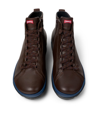 Camper Bottines en cuir marron Peu Pista GM