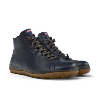 Camper Peu Pista Leather Ankle Boots navy