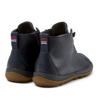 Camper Peu Pista Leather Ankle Boots navy