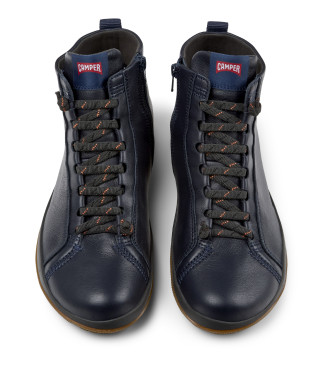 Camper Peu Pista Leder-Stiefeletten navy