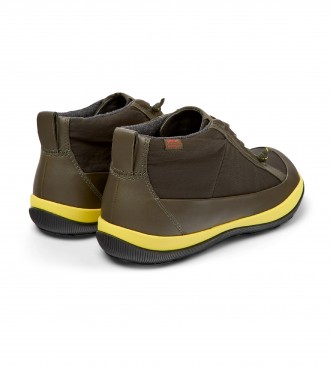 Camper Sapatos de couro verde Peu Pista GM