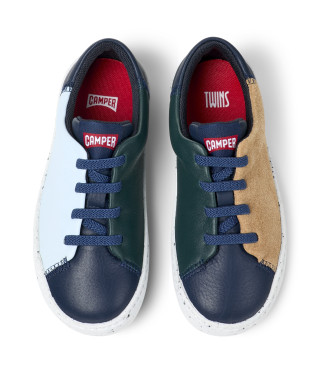 Camper Chaussures Peu Touring en cuir bleu