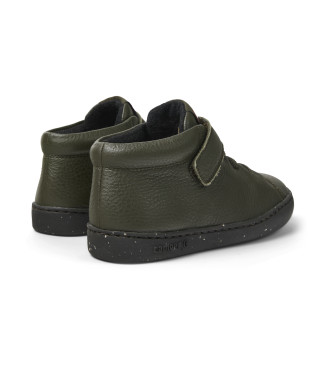 Camper Peu Touring dark green leather ankle boots