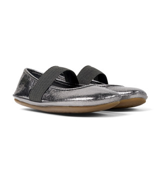 Camper Ballerines en cuir argent Droite