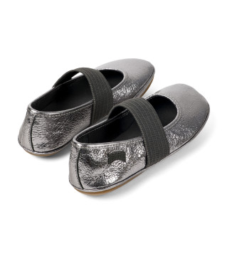 Camper Ballerines en cuir argent Droite