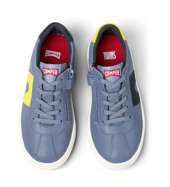 Camper Runner Four leren sportschoenen blauw grijs