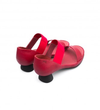 CAMPER Sandálias de couro vermelho - altura da roda: 4.8cm
