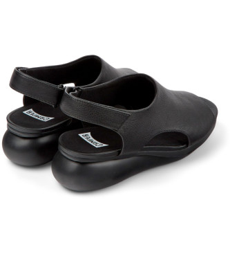 Camper Ballon black leather sandals -Height 5cm wedge