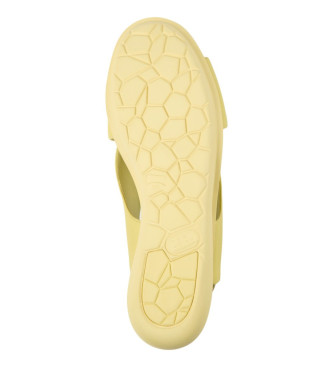 Camper Sandlias de couro amarelo balo -Altura da cunha: 5,1cm