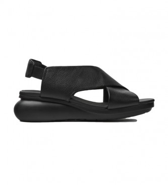 Camper Balloon leather sandals black - Wedge height: 5.1cm
