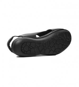 Camper Črni usnjeni sandali z balonom -Višina: 5,1 cm