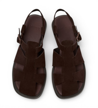 Camper Brown Dana Leather Sandals