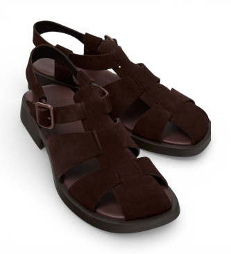 Camper Brown Dana Leather Sandals