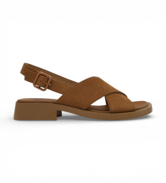 Camper Brown Dana Leather Sandals