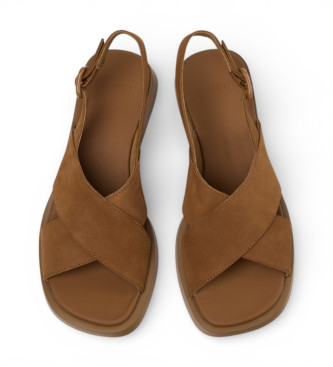 Camper Brown Dana Leather Sandals