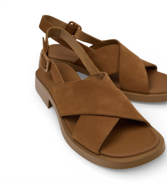 Camper Brown Dana Leather Sandals