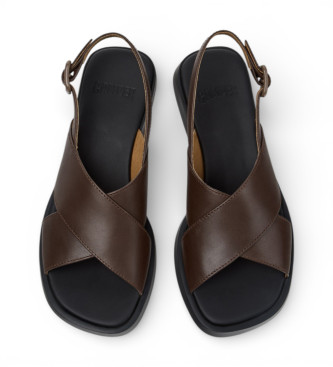 Camper Brown Dana Leather Sandals