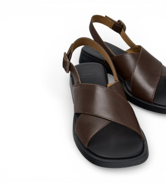Camper Brown Dana Leather Sandals