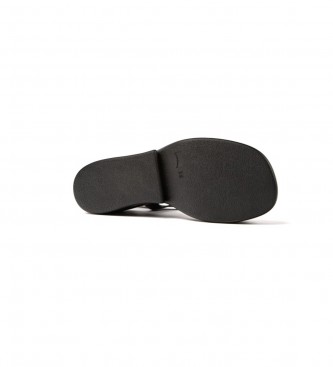 Camper Črni usnjeni sandali Kaah -Višina pete 6,6 cm