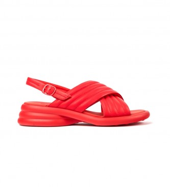 Camper Skórzane sandały Spiro w kolorze jasnoczerwonym